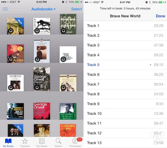 蘋果iOS 8.4 Beta1將有聲讀物移至iBook中
