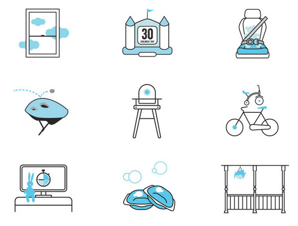 不一樣的極簡風!細膩有趣的三色極簡圖標設計案例