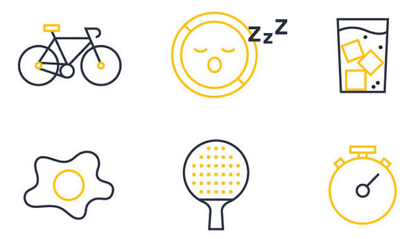 不一樣的極簡風!細膩有趣的三色極簡圖標設計案例