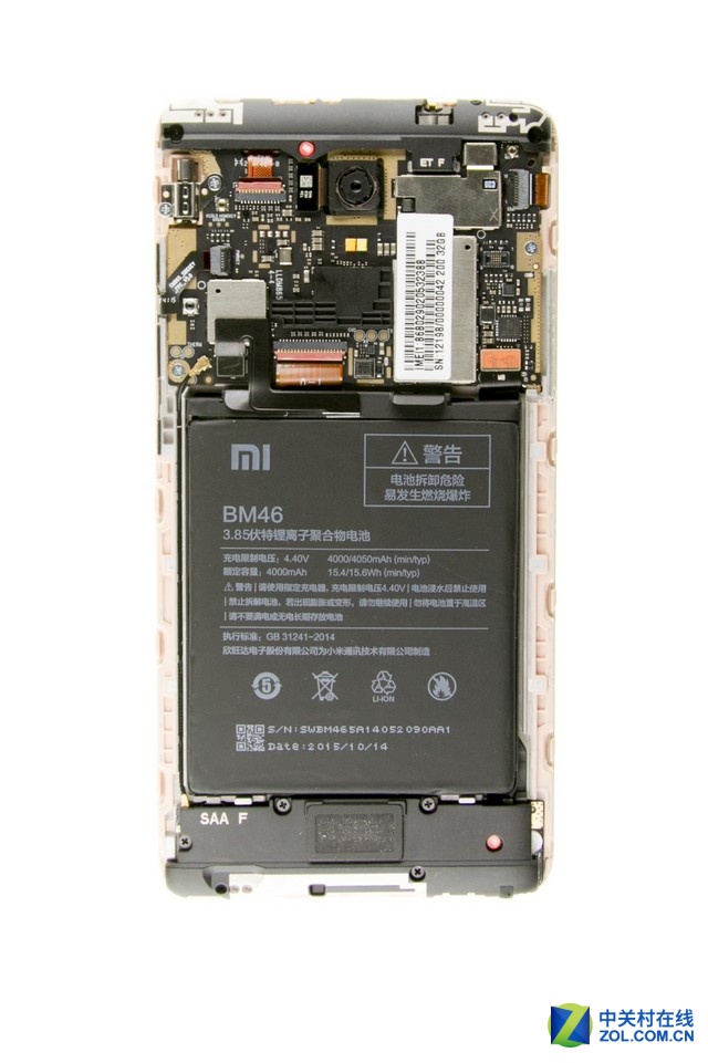 按鍵壽命堪憂 紅米Note 3深度拆解圖賞