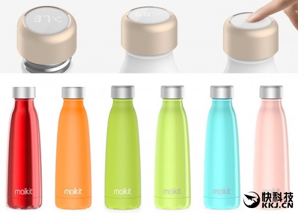 能顯示溫度的智能水杯：瓶蓋能玩一年