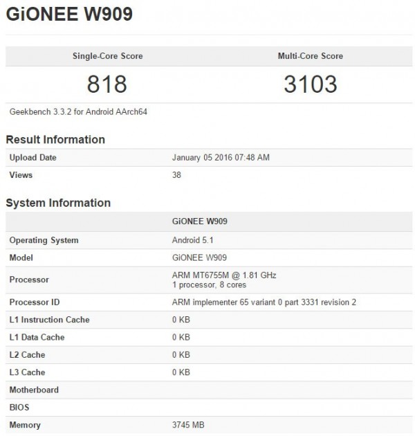 4GB<a href=/tags/2778-0.html target=_blank class=infotextkey>內存</a>+Helio P10 金立W909跑分曝光 