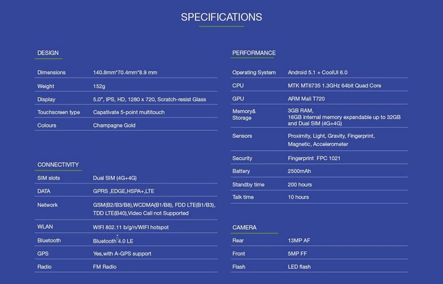 3GB內(nèi)存+指紋識別 酷派新機印度售價680元