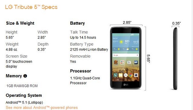 1GB內存+驍龍210 LG K7售價99.99美元