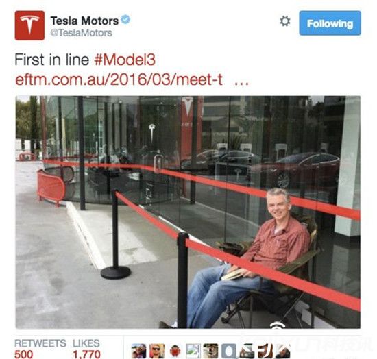 特斯拉正式發(fā)布Model 3:全球粉絲瘋了!