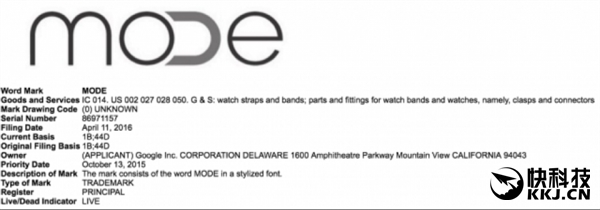 谷歌新商標(biāo)MODE曝光:親兒子智能手表來了!