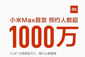 小米Max預約量爆滿 超1000萬人次