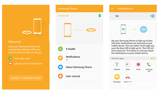 三星推新運(yùn)動(dòng)手環(huán)Charm 比Gear Fit更時(shí)尚