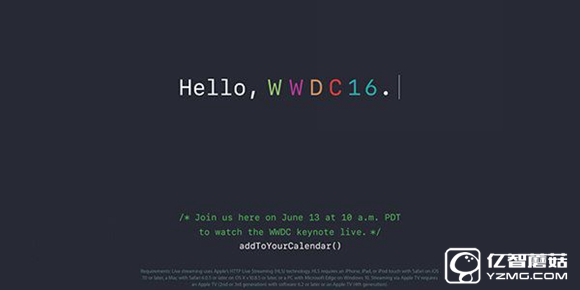 你好<a href=/pc/ios/ target=_blank class=infotextkey>iOS</a>10：蘋果放出WWDC2016官方直播時間