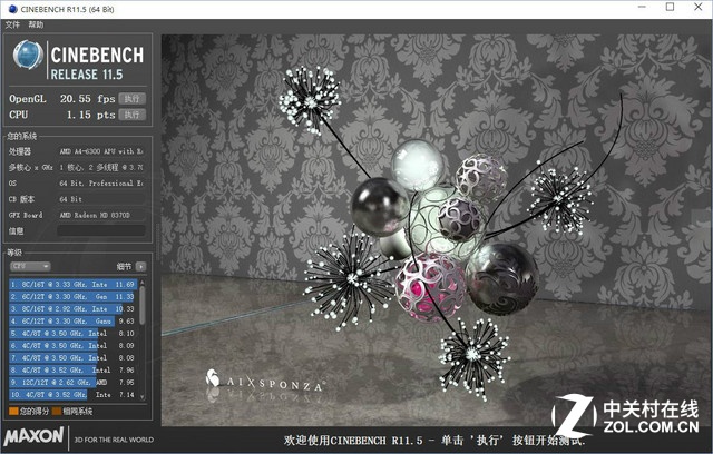 一分鐘了解CPU性能:AMD A4-6300實測
