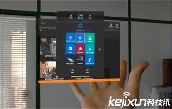 Win10眼鏡Hololens版VLC演示視頻:耍酷必備!