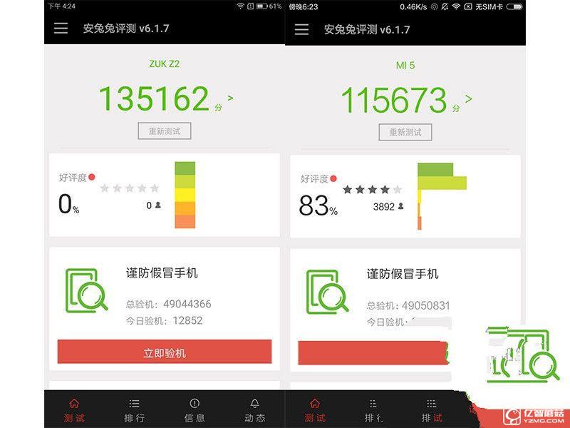 聯想ZUK Z2小米5對比評測