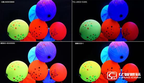四款65智能電視圖片對比