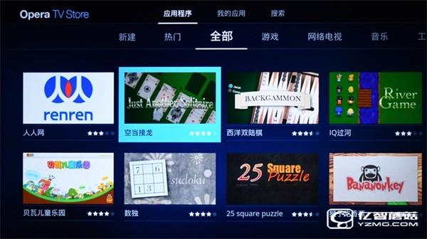 四款65智能電視應用對比