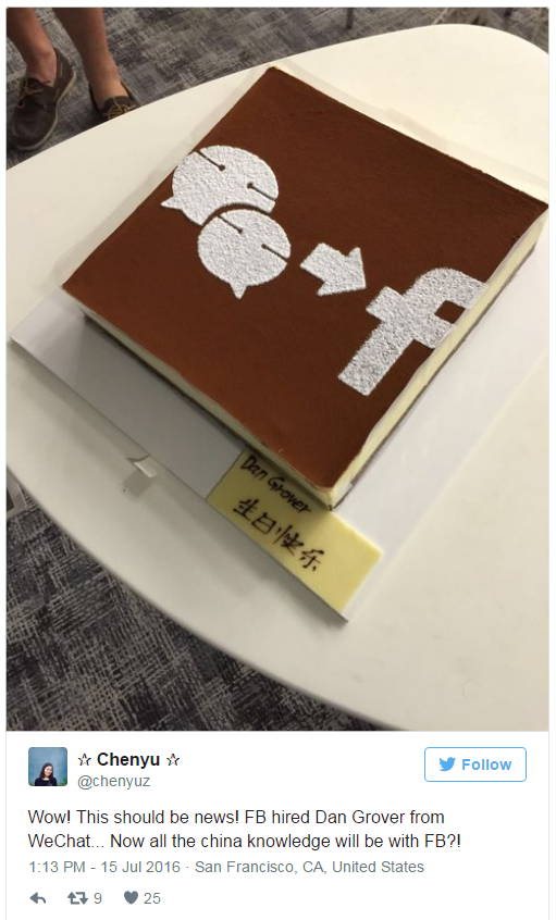 Uber員工Zheng Chenyu發布的Twitter消息