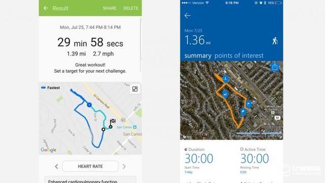 三星Gear Fit2手環、微軟Band 2手環對比評測