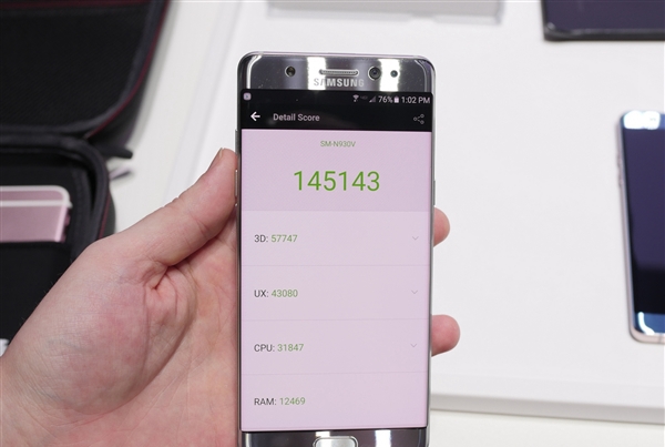三星Note7跑分出爐:較S7再提升6%