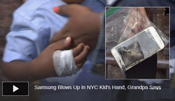 美國(guó)媒體向三星道歉：冤枉三星Note7炸傷兒童了