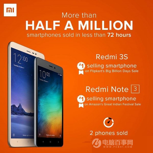 <a href=/tags/54-0.html target=_blank class=infotextkey>小米</a><a href=/mobile/ target=_blank class=infotextkey>手機</a>印度大促銷：三天狂賣50萬臺