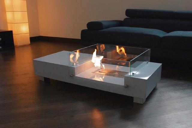 冬天里的一把火 試試這款帶壁爐的茶幾