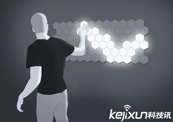 Helios觸控模塊化LED燈 可貼在墻上任意組成幾何照明燈