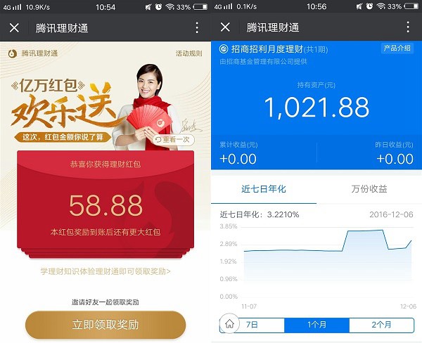 年末狠砸錢(qián) 騰訊理財(cái)通投資1000元年化收益35%