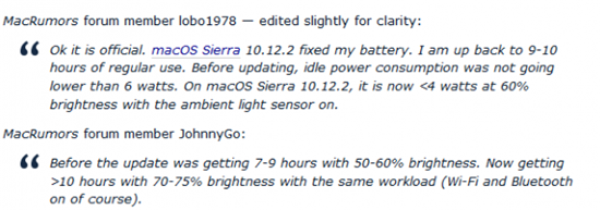 升級(jí)<a href=/pc/system/ target=_blank class=infotextkey>系統(tǒng)</a>后感覺(jué)新MBP續(xù)航好多了?蘋果:你想多了