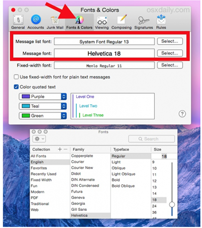 Mac郵件字體大小怎么改 三聯