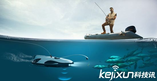PowerRay水下垂釣無人機 可下潛30米聲吶搜索魚群