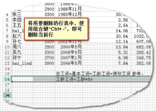 Excel中使用快捷鍵快速刪除行、列、單元格的操作方法