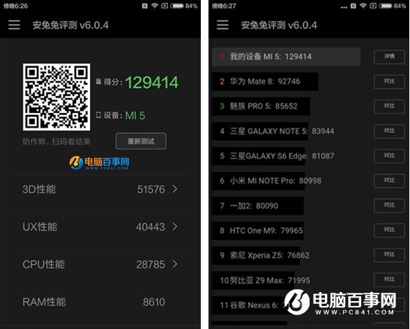 諾基亞6和小米5性能哪個好 屏幕與跑分對比