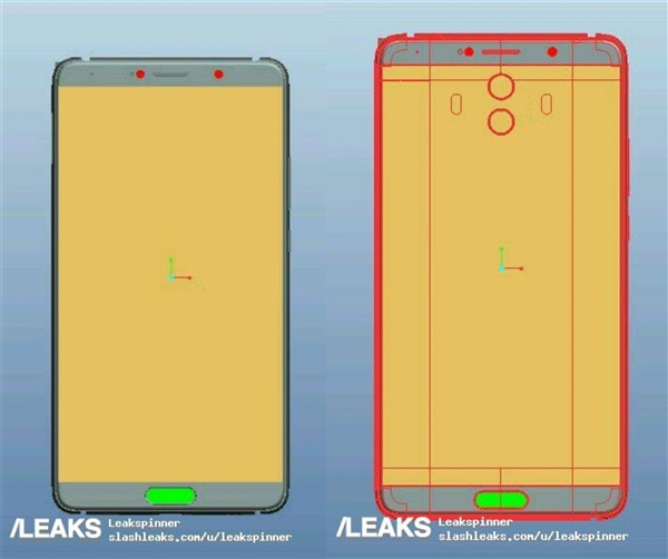 華為Mate10、Pro外觀曝光：屏占比超夸張
