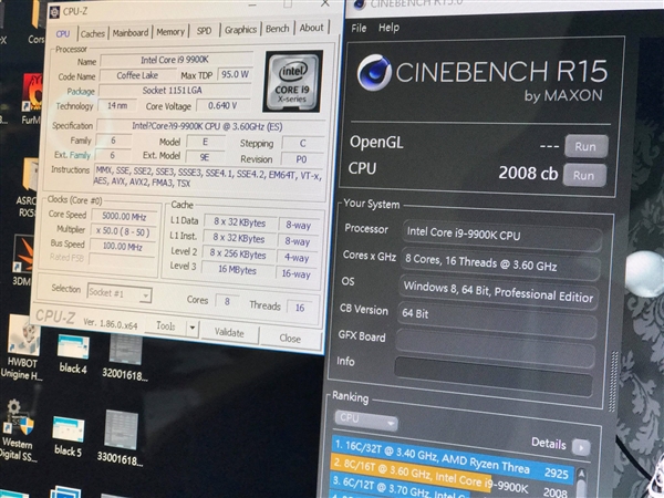 i9-9900K CineBench R15跑分曝光:10核心i9-7900X