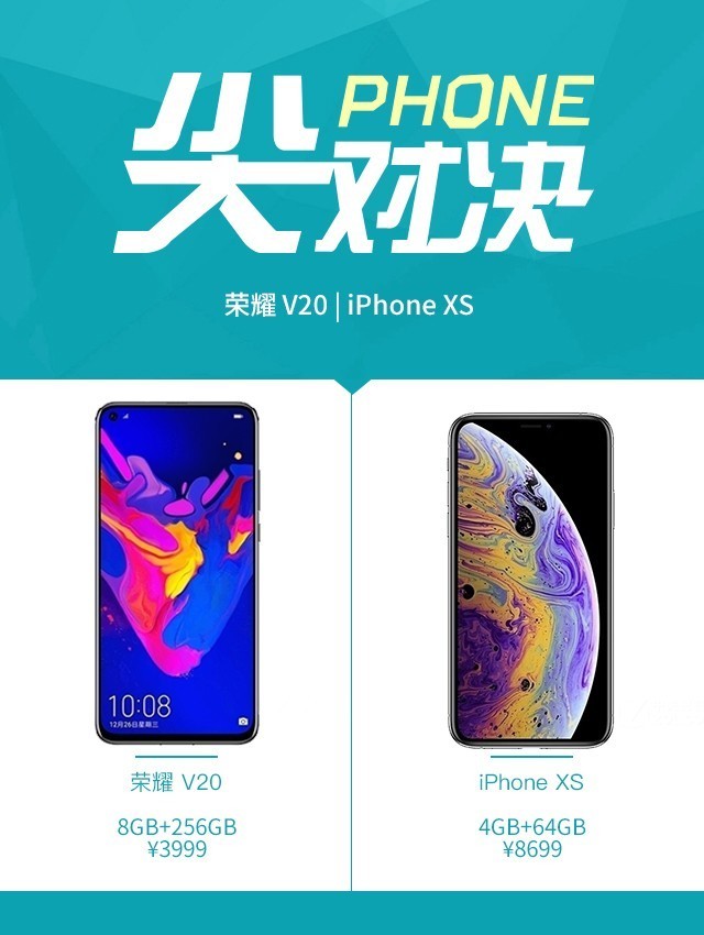 榮耀V20劍指果XS 4800萬雙攝夜拍占優(yōu)勢（審核不發(fā)） 