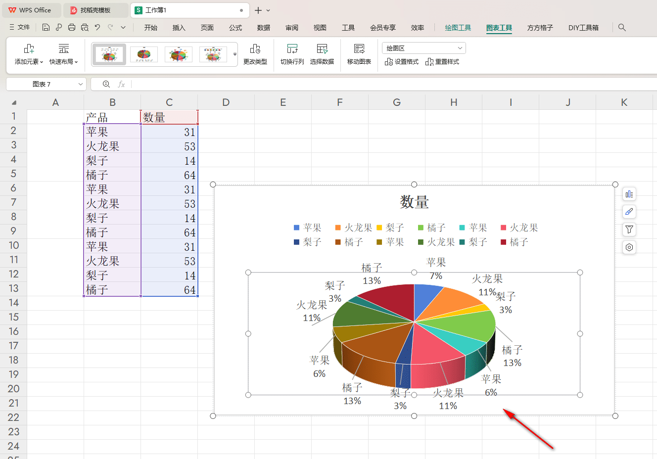 WPS Excel如何設(shè)置餅圖背景？WPS設(shè)置餅圖背景的方法